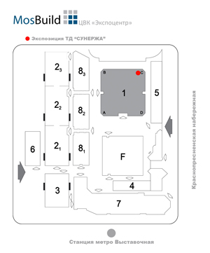 Схема размещения стенда выставке MosBuild-2011